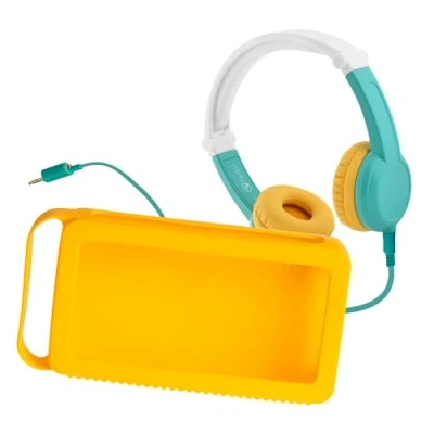 Afbeelding van Lunii Accessoires voor hoofdtelefoon kinderen vanaf 3 jaar + gele hoes verhalenfabriek pakket reizen of dagelijks gebruik