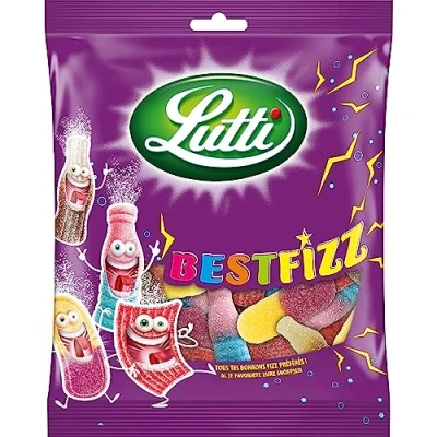 Afbeelding van Lutti Best Fizz snoep, blauw, roze, 100 g