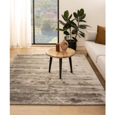 Afbeelding van Viscose Vloerkleed Vierkant Pearl Zilver 160x160 Cm