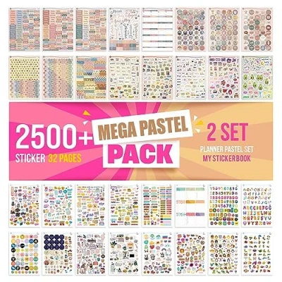 Afbeelding van colortouch 2500 stuks maandplanner stickers fotoalbum voor kinderen, meisjes en volwassenen, bullet journal overwinning, reizen