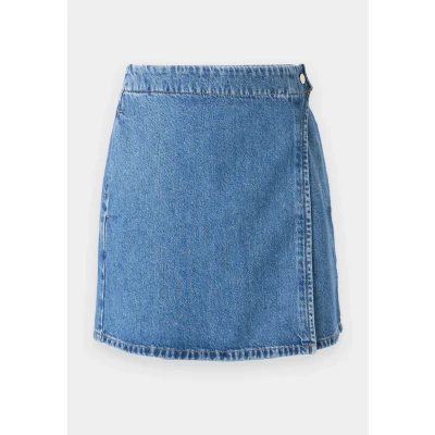 Afbeelding van ONLY Onlthea WRAP Short Skirt Minirok, Dames, Maat: XS, Medium blue denim