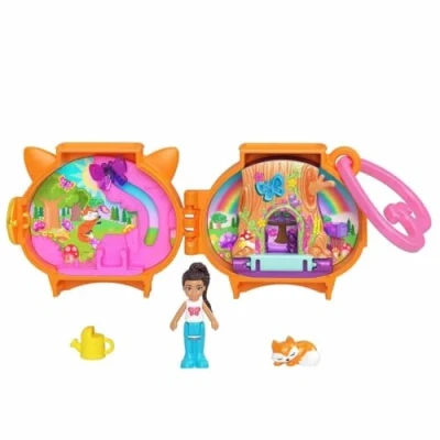 Afbeelding van Polly Pocket Compacte speelset mini vos, huisdierwereld voor meisjes vanaf 4 jaar