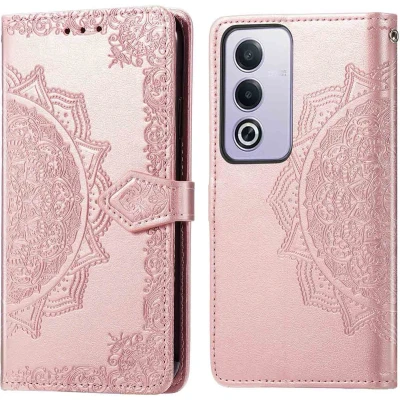 Afbeelding van imoshion Hoesje Geschikt voor Oppo A80 (5G) Met Pasjeshouder Mandala Bookcase Rosé Goud