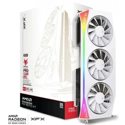 Afbeelding van XFX Mercury AMD Radeon RX 9070 XT OC White Gaming Edition Videokaart 16 GB GDDR6 PCI Express 5.0 x16 1x HDMI, 3x DisplayPort
