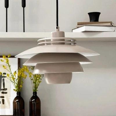 Afbeelding van Dyberg Larsen hanglamp Ejka mini, beige, Ø 30 cm, metaal