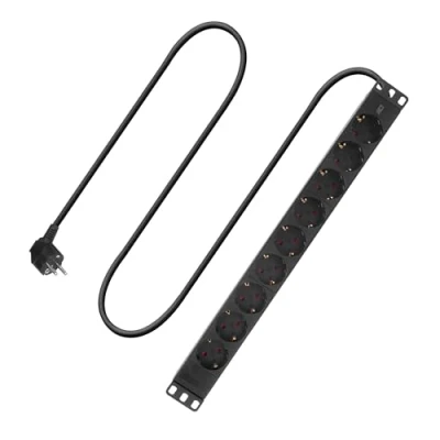 Afbeelding van ACT Stekkerdoos PDU 19&quot; CEE7/7 9 voudig type F, 3m H05VV F 3G1.5 PD3002