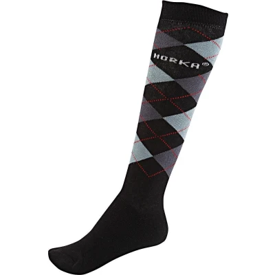 Afbeelding van Horka Sokken Riding Check Black grey S
