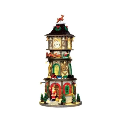 Afbeelding van Lemax Village Sights &amp; Sounds: Christmas Clock Tower (45735 UK), kleur wit
