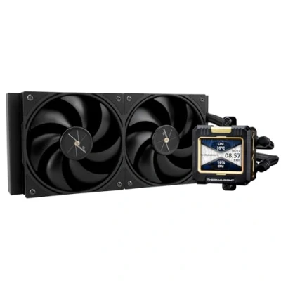Afbeelding van Thermalright FW 240 zwarte CPU waterkoeling, AIO koeling, IPS 320 x 240, resolutie vloeibare koeler voor AMD/Intel: LGA1700/AM4/AM5,