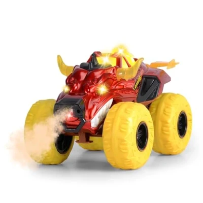 Image de Dickie Monster Flammin Fire Véhicule 25Cm Fonction Fumée (Vapeur) Sons Et Lumieres
