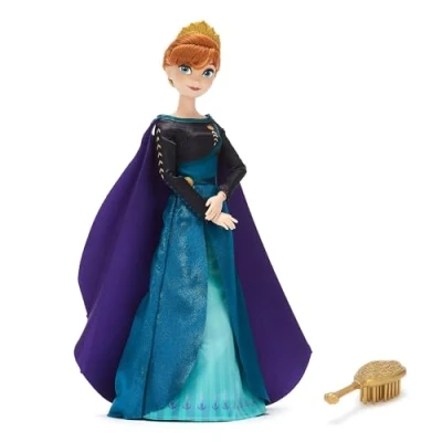Afbeelding van Disney Store Officiële Anna Frozen 2 klassieke pop, 29 cm, beweegbare pop met koninklijke jurk; speelgoed haarborstel inbegrepen. Geschikt voor kinderen vanaf 3 jaar
