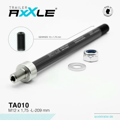 Afbeelding van Steekas voor aanhangwagen Radoxx TA010 M12 x 1,75 lengte 209mm