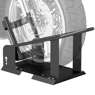Afbeelding van HOMCOM Motorwielblok, stalen motorwielwiel, draagbeugel met 3 in hoogte verstelbare gaten, geschikt voor wielen van 381 tot 533,4 mm, zwart