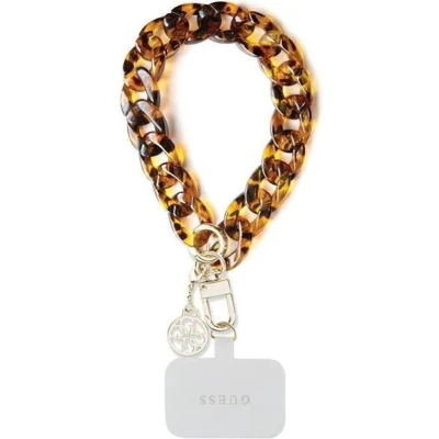 Afbeelding van Guess Big Hand Strap Universeel Telefoon Koord Universele Polsstrap Smartphone Ketting Geschikt voor alle Smartphones Goud Brons