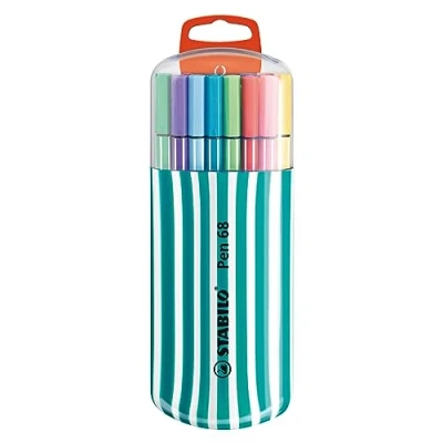 Image de STABILO Feutre dessin Pen 68 Zebrui turquoise x 20 feutres pointe moyenne Coloris assortis
