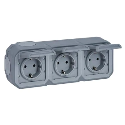 Afbeelding van Legrand 069743L Compleet Spatwaterdicht schakelmateriaal Plexo Grijs