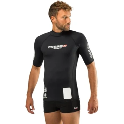 Afbeelding van Cressi Rash Guard Man Black Dive Center Heren Beschermende T shirt met korte mouwen