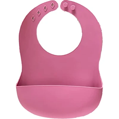 Afbeelding van Reer Eat&#039;n Tidy 25044 siliconen slabbetje met opvangschaal, vaatwasmachinebestendig, groei, roze