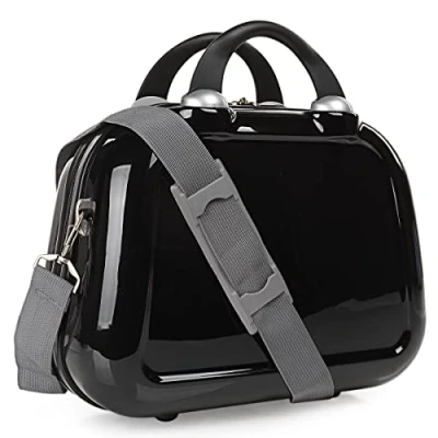 Afbeelding van ITACA Vanity Hard Case Toilettas voor dames op reis met grote capaciteit, licht en duurzaam, zwart, Zwart (Neceser 702635)