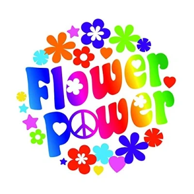 Afbeelding van easydruck24de 1 x Flower Power I kfz_259 Ø 10 cm Peace &amp; Love Hippie voor fiets, scooter, laptop, auto weerbestendig