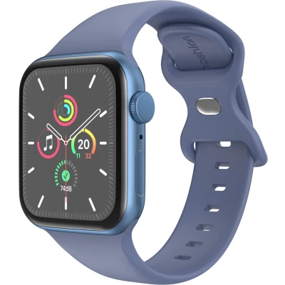 Afbeelding van imoshion Siliconen⁺ bandje voor de Apple Watch Series 1 t/m 10 / SE Ultra (2) (44/45/46/49 mm) Navy Maat M/L