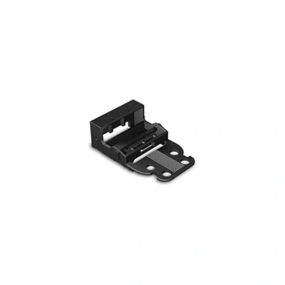 Afbeelding van Montagebeugel voor 5 geleiders terminal blokken serie 221 4 mm² met snap in montagevoet verticale montage zwart