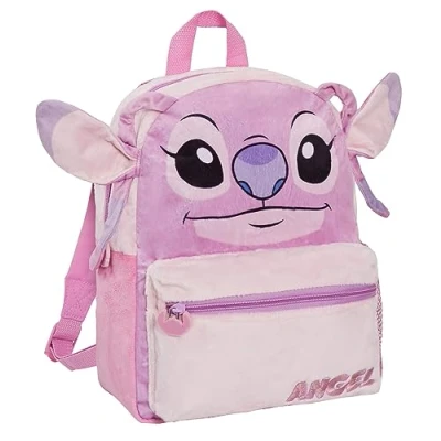 Afbeelding van Disney Lilo and Stitch Engel rugzak voor meisjes, pluche, 3D, schoolrugzak, lunchtas, rugzak, Roze
