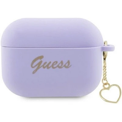 Afbeelding van Guess Heart Silicone Case Geschikt voor Apple Airpods Pro 2 (2e Gen) Paars