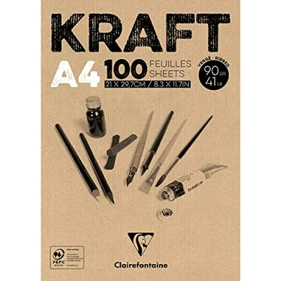 Image de CLAIRFTN KRAFT BRUN BLOC A4 100F 90G