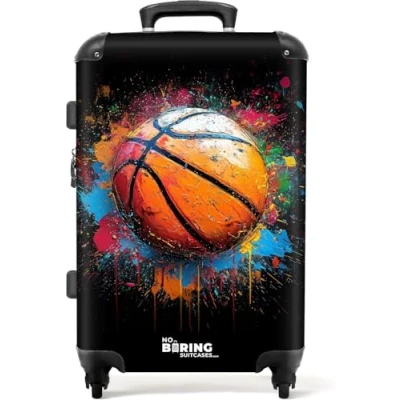 Afbeelding van NoBoringSuitcases.com® Kinderkoffer jongen Basketbal koffer Trolley kind jongens 20 kg bagage