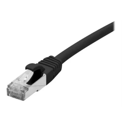 Image de Dexlan Cordon de raccordement RJ 45 (M) pour 50 cm S/FTP CAT 6a sans halogène, moulé, crochet noir