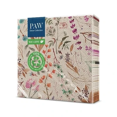 Afbeelding van PAW papieren servetten, 3 laags (33 x 33 cm), 20 stuks, ideaal voor feestdagen, tuinfeesten, familiefeesten, feestjes met vrienden (Dried Bloemenboeket)