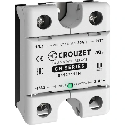 Afbeelding van Crouzet Halfgeleiderrelais 84137111N 25 A Schakelspanning (max.): 660 V/AC Schakelend bij overbelasting 1 stuk(s)