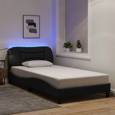 Afbeelding van vidaXL Bedframe met LED verlichting stof zwart 100x200 cm