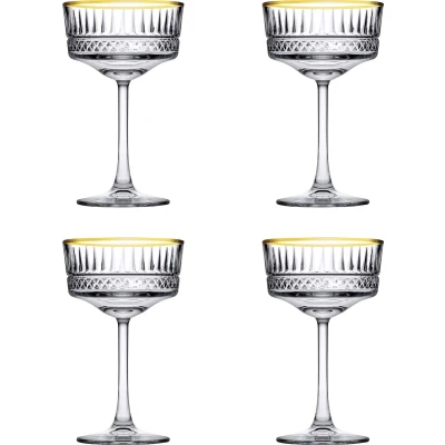 Afbeelding van Pasabahce Champagnecoupe Elysia 26 cl Transparant Goud 4 stuk(s)