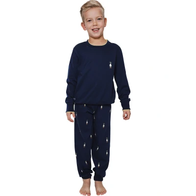 Afbeelding van Katoenen jongens pyjama pinguïns Blauw Maat 164