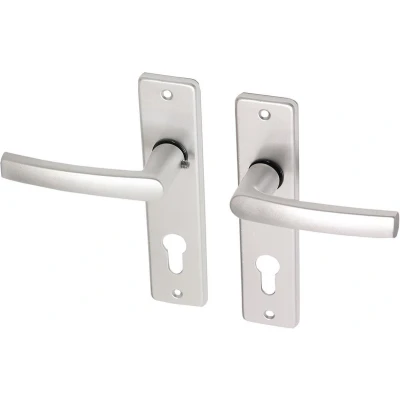 Afbeelding van Wovar Deurkruk met schild aluminium blokmodel PC72 Per Set
