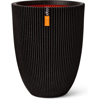 Afbeelding van Bloempot Groove elegant 34x46 cm zwart