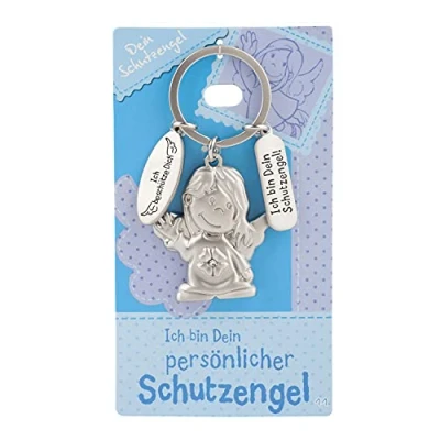 Afbeelding van Depesche Sleutelhanger beschermengel geluksbrenger van metaal met engel en liefdesboodschap voor familieleden, vrienden kennissen, 7518 011