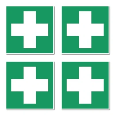 Afbeelding van E003 EHBO stickers, 4 stuks, DIN EN ISO 7010 / ASR A1,3 7,5 cm