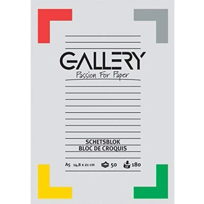 Afbeelding van Gallery schetsblok, ft 14,8 x 21 cm (A5), 180 g/m², blok van 50 vel schetsblok