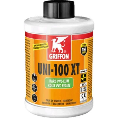 Afbeelding van Griffon PVC lijm 1ltr met kwast KIWA type Uni 100 XT label NL/FR