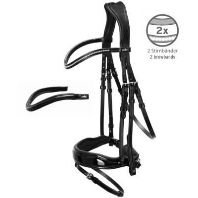 Afbeelding van Schockemöhle Stanford Anatomical Hoofdstel Black Patent
