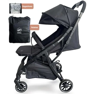 Afbeelding van Bellettini® Calesse Buggy Inclusief Reistas, Regenhoes en Bekerhouder Kinderwagen Plooibuggy Compact Inklapbaar Zwart