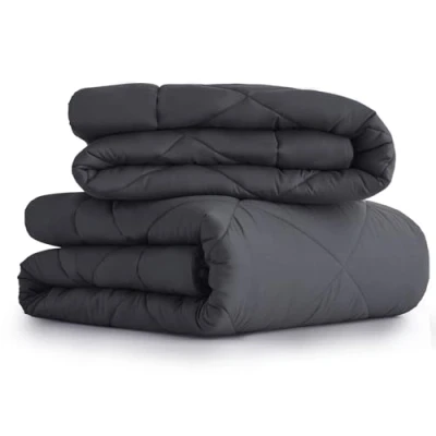 Afbeelding van CozyLux Dekbed voor eenpersoonsbed 4 seizoenen 135 x 200 cm microvezel zomerbeddengoed 150 g/m² + lente/herfst 300 = zeer warm winterdekbed 450 g/m², grijs