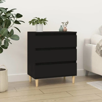 Afbeelding van Dressoir 60x35x70 cm bewerkt hout zwart