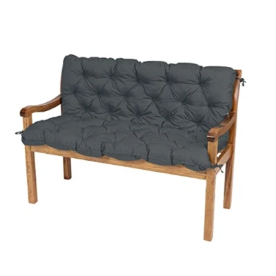Afbeelding van TexDeko Garden Tuinbank met rugleuning, vuilafstotend, zitkussen en rugkussen, outdoor, Hollywood schommel, 100 x 50 cm, antraciet