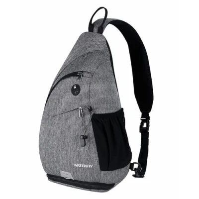 Afbeelding van Waterfly Schouderrugzak, borsttas, driehoekige schoudertas, rugzak voor dames en heren, outdoor, reizen, fietsen, wandelen, hardlopen, Paars.