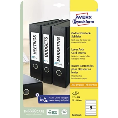 Afbeelding van Zweck Printbare Insteekkaarten Voor Ordnerrug Ft 3 X 19 Cm, Rug Van 4 225 Stuks Rugetiketten