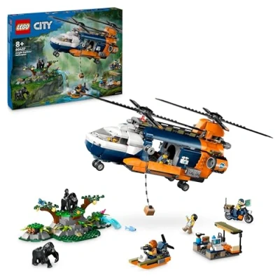 Image de LEGO® City 60437 L’hélicoptère de l’explorateur la jungle au camp base